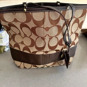 Coach Large Classic Brown and Tan Reversible Tote Bag